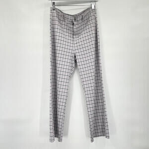 Women's American Eagle NWT Plaid Trousers Purple Gray White Pants 10 Short